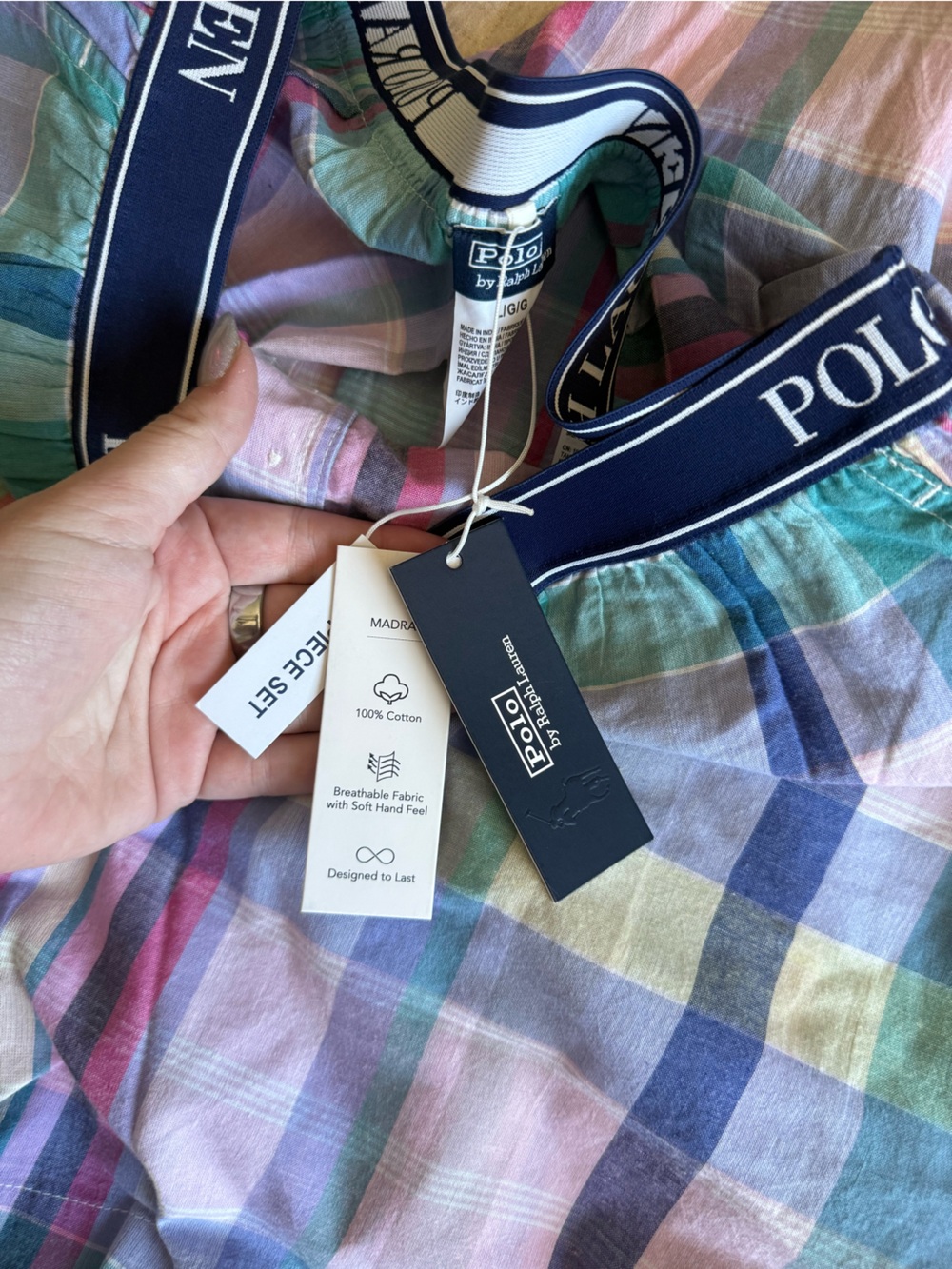 NWT Ralph Lauren Plaid Cotton Long-Sleeve Pajama Set -sz L - Picture 4 of 4